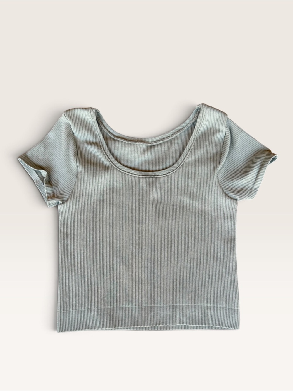 Athleta Ribbed Scoop Neck Tee - Sage